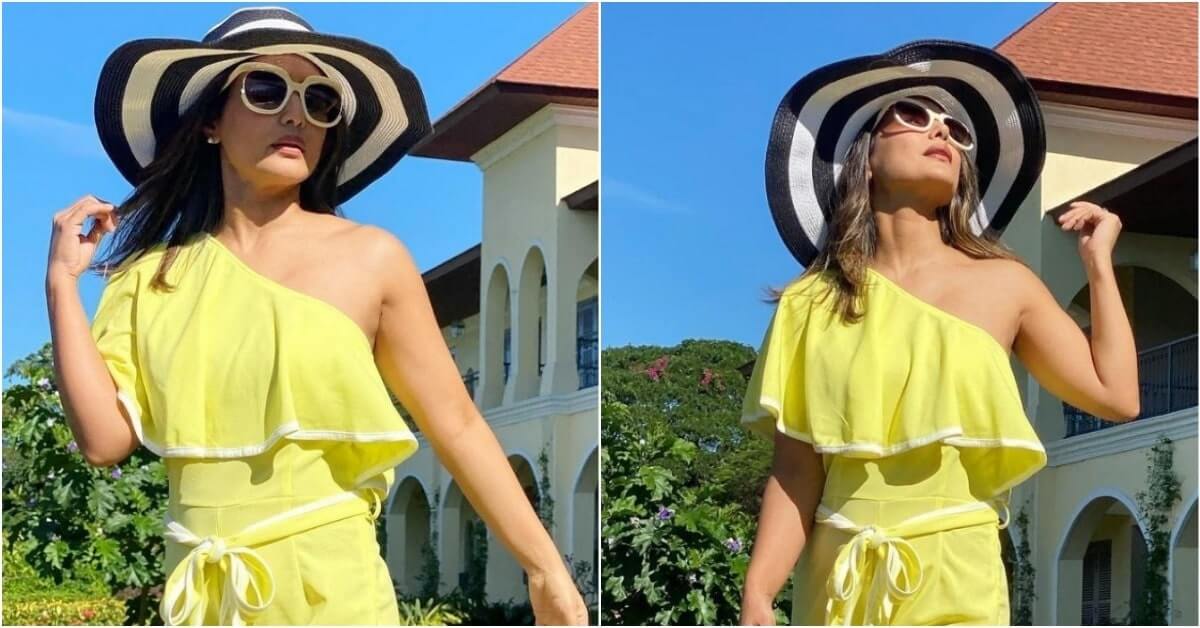 Hina Khan Slaying In Yellow Jumpsuit As She Is Enjoying Sunny Day