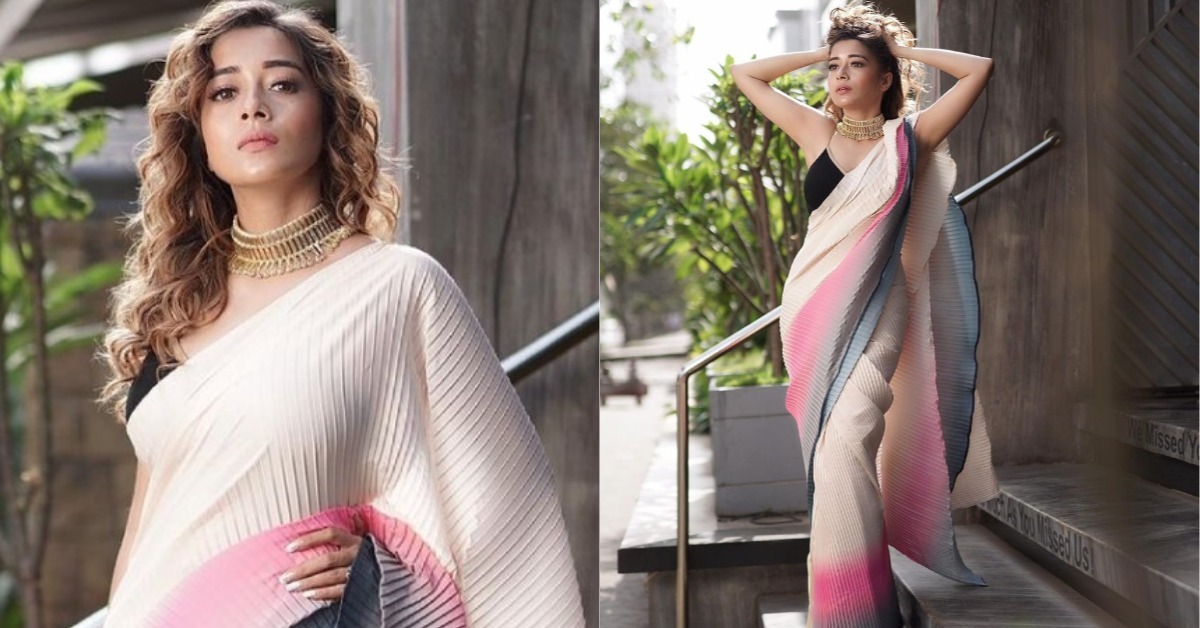 Tinaa Dattaa Flaunts Mesmerising Beauty In Her Fashionable Saree Look.