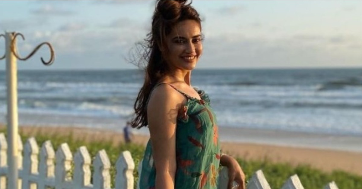Surbhi Jyoti Looks Angelic In Orman Plunge Maxi Dress See Pictures
