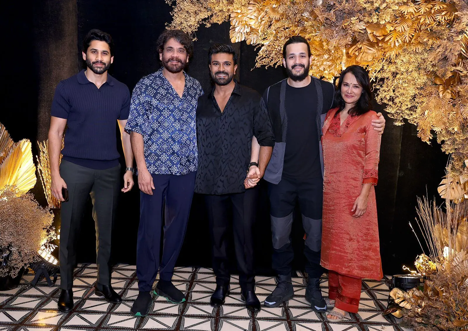 Ram Charan clicked with Akkineni nagarjuna and family