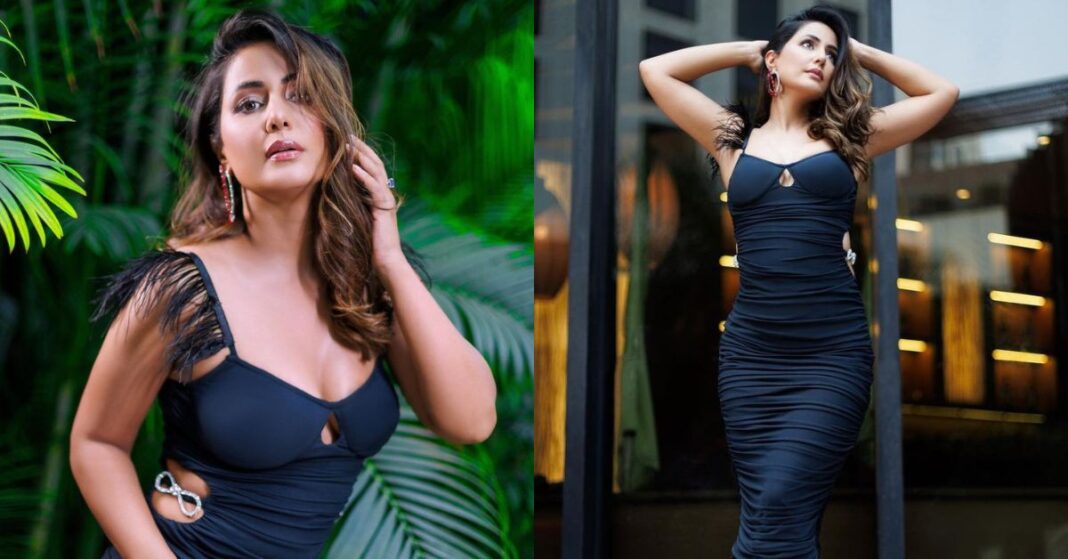 Hina Khan Shares Her Gorgeous Pictures In Black Bodycon Dress.