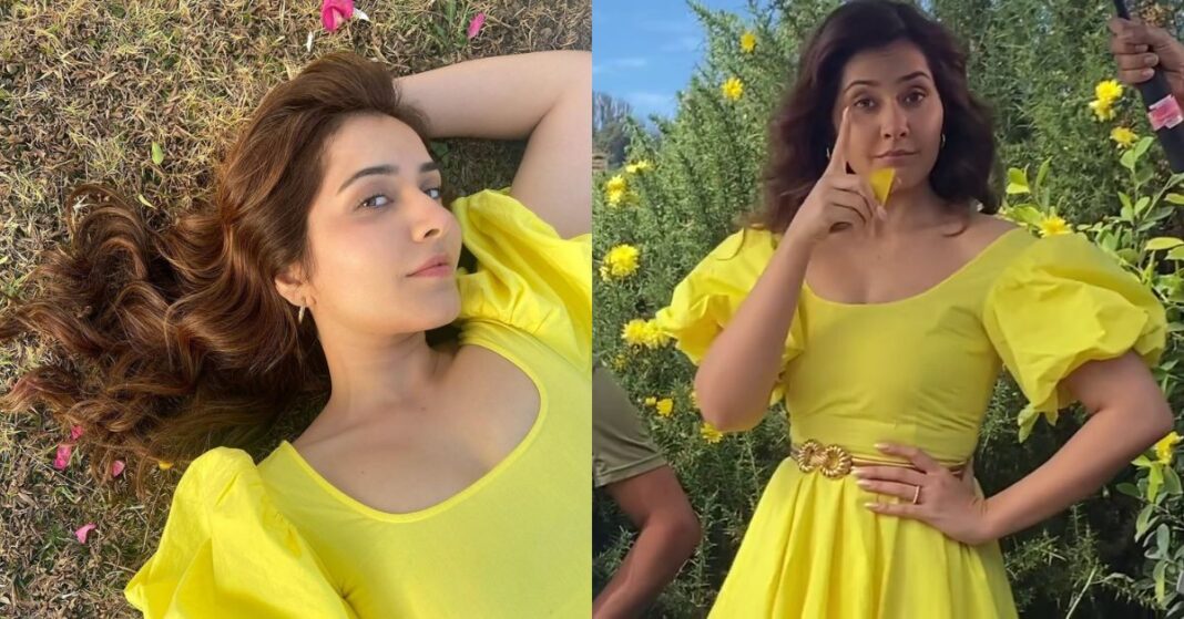 Raashi Khanna Looks Too Adorable In Yellow Mini Dress. Watch Video!