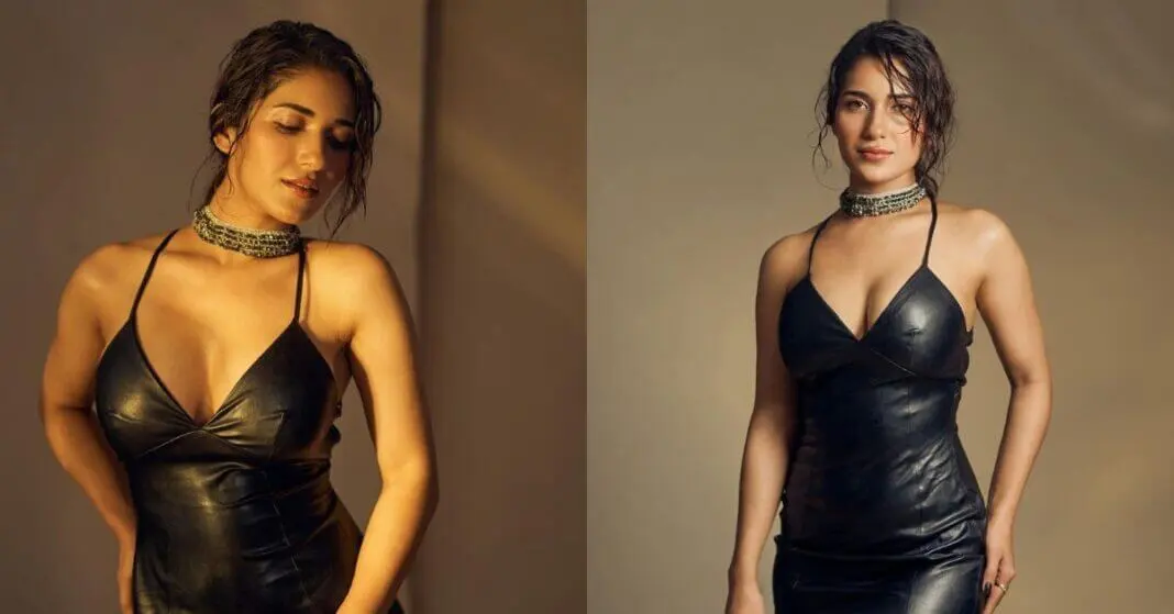Ruhani Sharma Raises The Heat In The Hot Black Leather Dress.